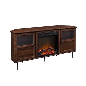 Modern Angled-Side Fireplace Corner TV Stand