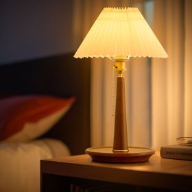 Walnut Table Lamp with Empire Lamp Shade,