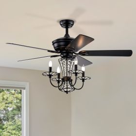 Crystal Chandelier Fan with Lights and Remote Control,