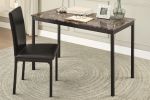 Writing Desk and Chair Set Black Finish Metal Frame Furniture Home Office
