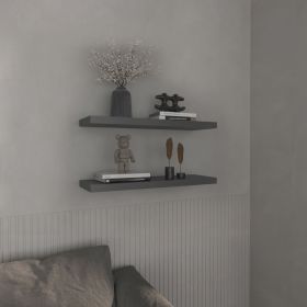 Floating Shelves 1.50" H, 2 Shelves, Matt Gray