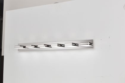 Modern Chrome LED Vanity Light, 6-Lights Wall Sconce
