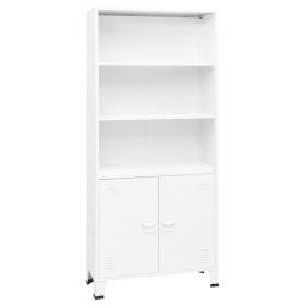 Industrial Bookshelf White 31.5"x12.6"x70.9" Steel