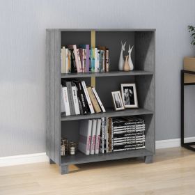 Book Cabinet HAMAR Dark Gray Solid Wood Pine