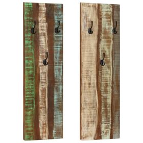 Wall-mounted Coat Racks 2 pcs  Solid Reclaimed Wood