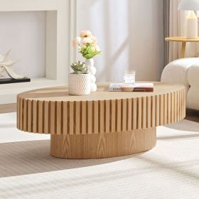 Modern Handcraft Drum Oval Coffee Table