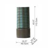 " Large Concrete Cylinder Green & Brown Ribbed Water Fountain,