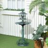 Outsunny Bird Bath Bowl, 3-in-1 Pedestal Birdbath with Bird Feeder and Flower Planter,
