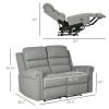HOMCOM Modern 2 Seater Manual Reclining Sofa Loveseat Couch