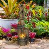 Out sunny Outdoor Fountain with Birdhouse,