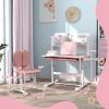 Qaba Height Adjustable Kids Desk and Chair