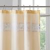 Faux Silk Embroidered Floral Shower Curtain