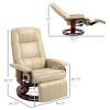 HOMCOM Leather Manual Recliner,  Swivel Lounge Chair