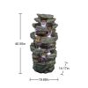 Outdoor Fountain 40.5inches High Rocks Outdoor Water Fountain