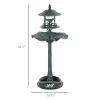 Outsunny Bird Bath Bowl, 3-in-1 Pedestal Birdbath with Bird Feeder and Flower Planter,