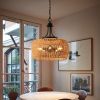 19" Boho Hemp Rope Pendant Light,