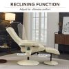 015-Reclining Chair with Ottoman, 360° Swivel PU Leather Recliners with 5 Massage Mode,