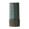 " Large Concrete Cylinder Green & Brown Ribbed Water Fountain,