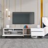 Modern TV Stand for 80'' TV with Double Storage Space, Media Console Table