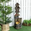Outsunny Outdoor Fountain with Birdhouse,