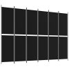 6-Panel Room Divider Black