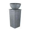 Polyresin Gray Zen Bowl Water Fountain,