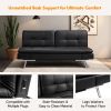 Folding Futon Sofa Bed for Living Room-Black
