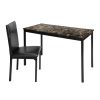 Writing Desk and Chair Set Black Finish Metal Frame Furniture Home Office