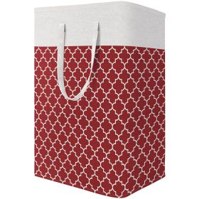Storage Basket Home Bathroom Collapsible Laundry Basket (Color: Red)