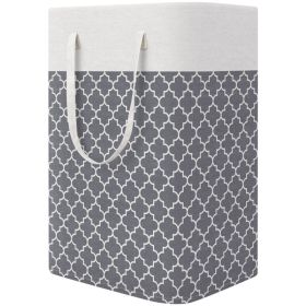 Storage Basket Home Bathroom Collapsible Laundry Basket (Color: Gray)
