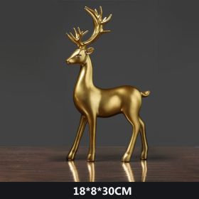 NORTHEUINS Resin Golden Couple Deer Figurines for Interior (Color: Standing Deer)