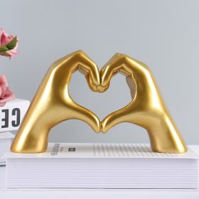 Nordic Heart Gesture Sculpture (Color: Gold Heart Gesture)