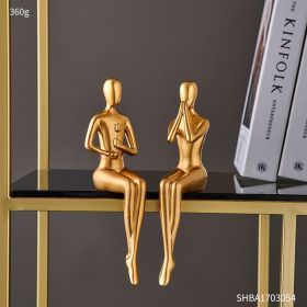 Abstract Golden Sculpture &amp; Figurines . (Color: 2PCS-LOVE)
