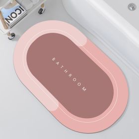 1pc Diatom Mud Oval Classic Floor Mat; (Color: PINK, size: 15.7*23.6"/40*60CM)