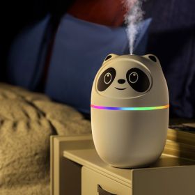 USB Panda Mini Humidifier Aromatherapy Essential Oil Diffuser Spray (Color: PINK)