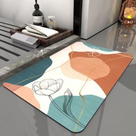 Super Absorbent Bath Rug Quick Drying Non-slip Bathroom Mat (Color: Lotus, Specification: 500MMx700MM)