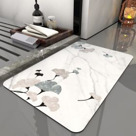 Super Absorbent Bath Rug Quick Drying Non-slip Bathroom Mat (Color: Ginkgo, Specification: 500MMx700MM)