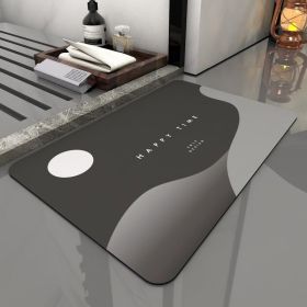 Super Absorbent Bath Rug Quick Drying Non-slip Bathroom Mat (Color: Happy Time, Specification: 400MMx600MM)