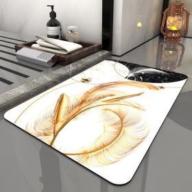 Super Absorbent Bath Rug Quick Drying Non-slip Bathroom Mat (Color: Feather, Specification: 400MMx600MM)