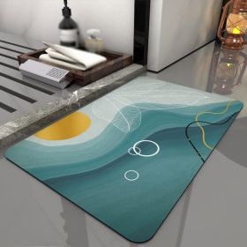 Super Absorbent Bath Rug Quick Drying Non-slip Bathroom Mat (Color: Sunrise, Specification: 500MMx700MM)