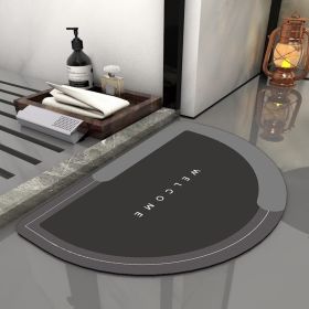 Super Absorbent Bath Rug Quick Drying Non-slip Bathroom Mat (Color: Semicircle - Welcome, Specification: 400MMx600MM)
