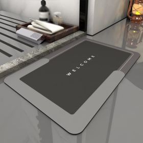 Super Absorbent Bath Rug Quick Drying Non-slip Bathroom Mat (Color: Welcome, Specification: 400MMx600MM)