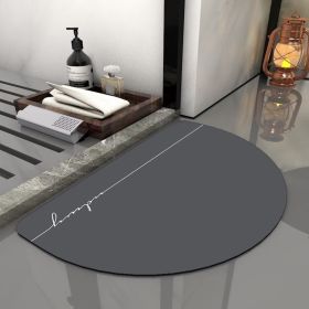Super Absorbent Bath Rug Quick Drying Non-slip Bathroom Mat (Color: Semicircle Grey, Specification: 400MMx600MM)