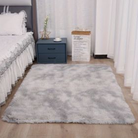 Ultra Soft Tie-Dyed Shaggy Area Rug (Color: Tie-dye Light Gray, size: 47.24*62.99inch)