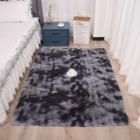 Ultra Soft Tie-Dyed Shaggy Area Rug (Color: Tie-dye Dark Gray, size: 47.24*62.99inch)
