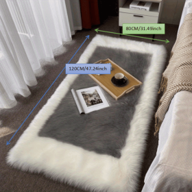 Soft and Fluffy Sheepskin Rug (Color: Light White+Grey, size: 31.5*47.24inch)
