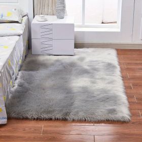 Fluffy Imitation Wool Area Rug. (Color: grey, size: 35.43*59.06inch)