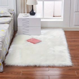 Fluffy Imitation Wool Area Rug. (Color: White, size: 35.43*59.06inch)