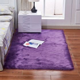 Fluffy Imitation Wool Area Rug. (Color: Purple, size: 35.43*59.06inch)