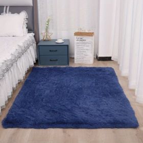 Soft Plush Area Rugs for Bedroom and Living Room, (Color: Dark Blue, size: 47.24*62.99inch)